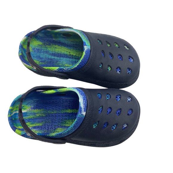 Capelli New York Navy Dragon Crocodile Clogs Strap Kid Child Size 10 - Picture 5 of 6